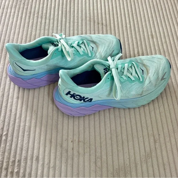 HOKA ONE ONE ARAHI 6 Sunlit Ocean / Lilac Mist Blue Turquoise Purple 7.5 - Picture 4 of 11